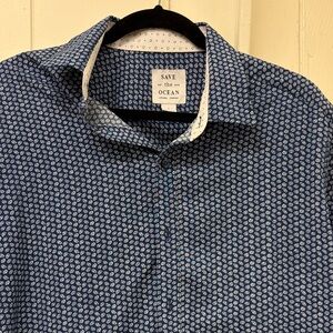 Navy Patterned Men's Shirt